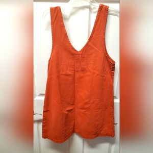 Cotton On "91" Denim Dress pinafold style in  size 6 burnt orangeish color